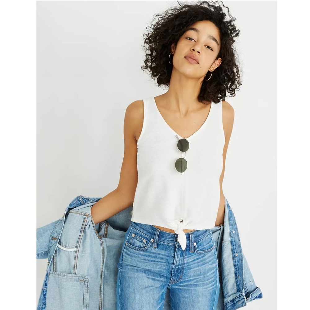 Madewell Texture & Thread Tie-Front Tank Top